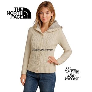 The North Face cable knit sweater hooded cardigan sweater *shop@iamwarrior